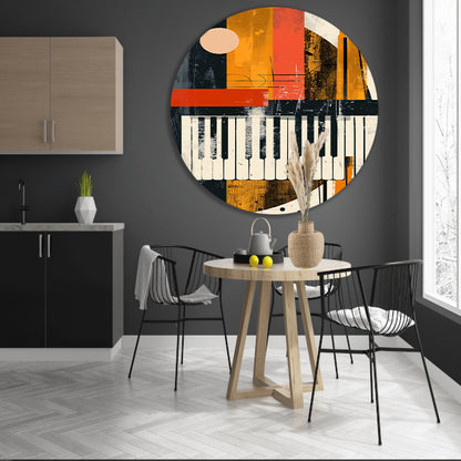 Abstract Pianomelodie in Kleur forex muurcirkel