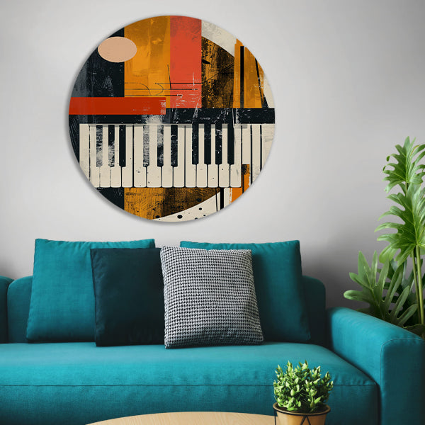 Abstract Pianomelodie in Kleur forex muurcirkel