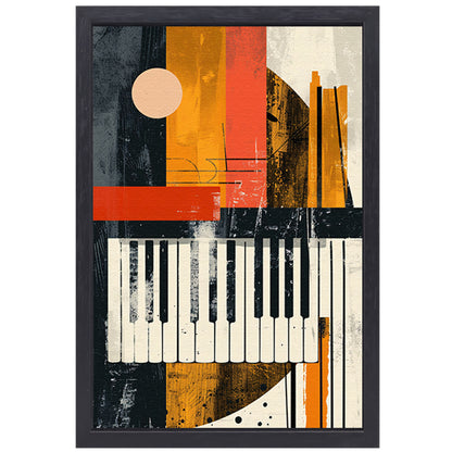 Abstract Pianomelodie in Kleur canvas met baklijst
