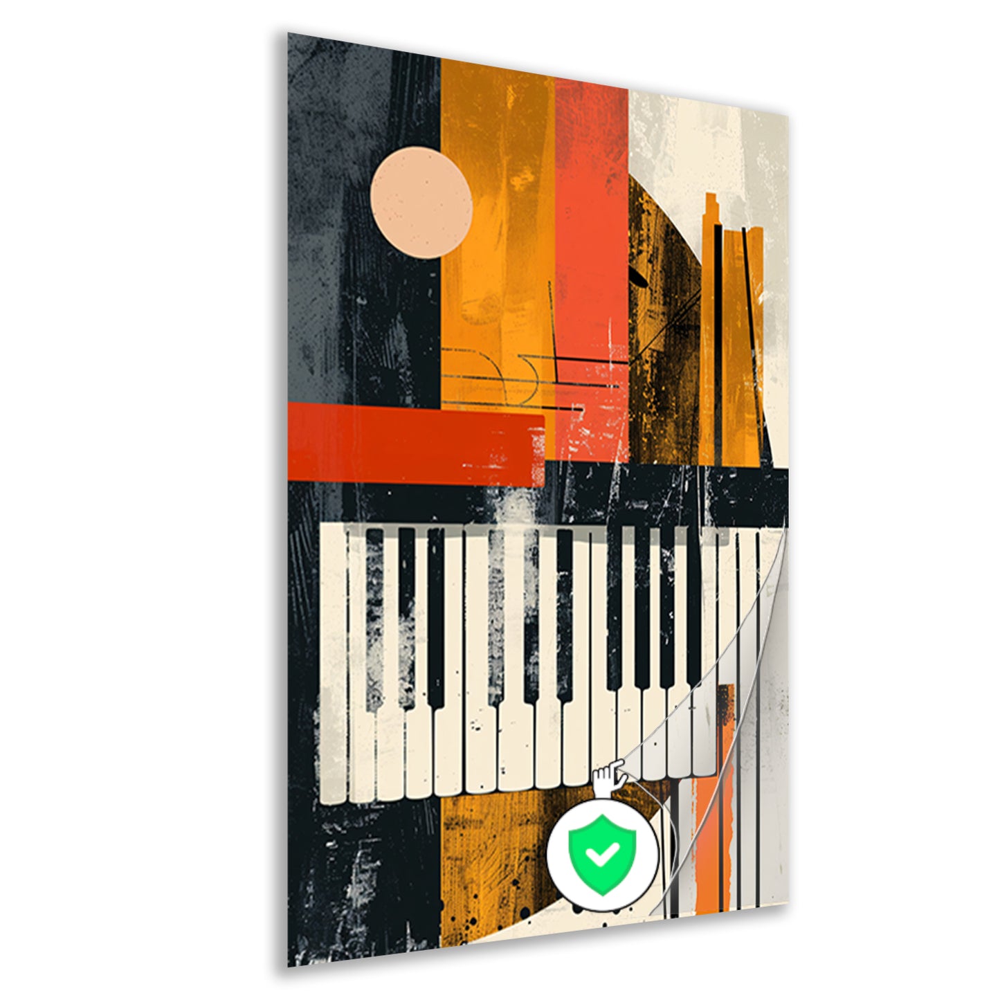 Abstract Pianomelodie in Kleur poster