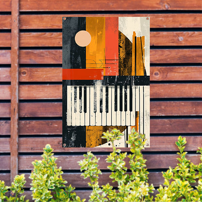 Abstract Pianomelodie in Kleur tuinposter