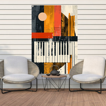 Abstract Pianomelodie in Kleur tuinposter