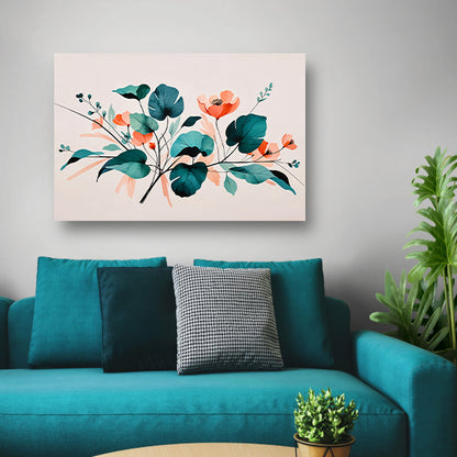 Moderne Japandi stijl botanische print poster