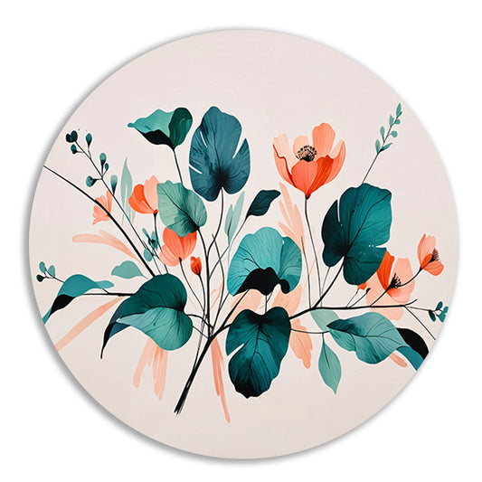 Moderne Japandi stijl botanische print forex muurcirkel