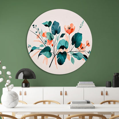 Moderne Japandi stijl botanische print forex muurcirkel