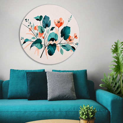 Moderne Japandi stijl botanische print forex muurcirkel