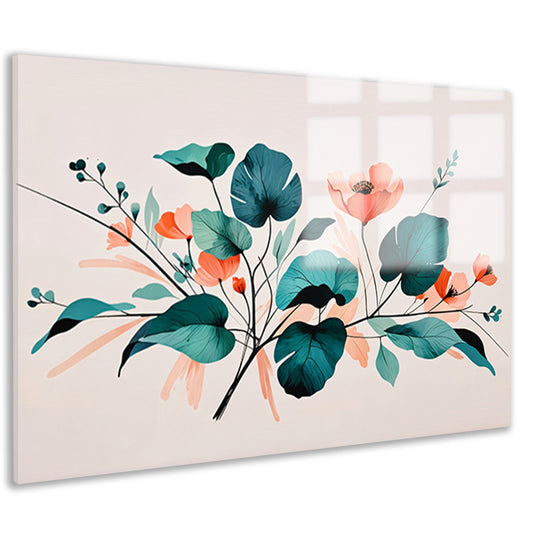 Moderne Japandi stijl botanische print acrylglas