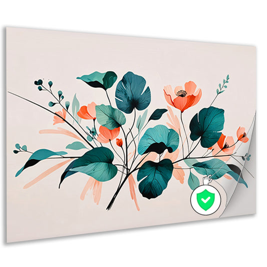 Moderne Japandi stijl botanische print poster
