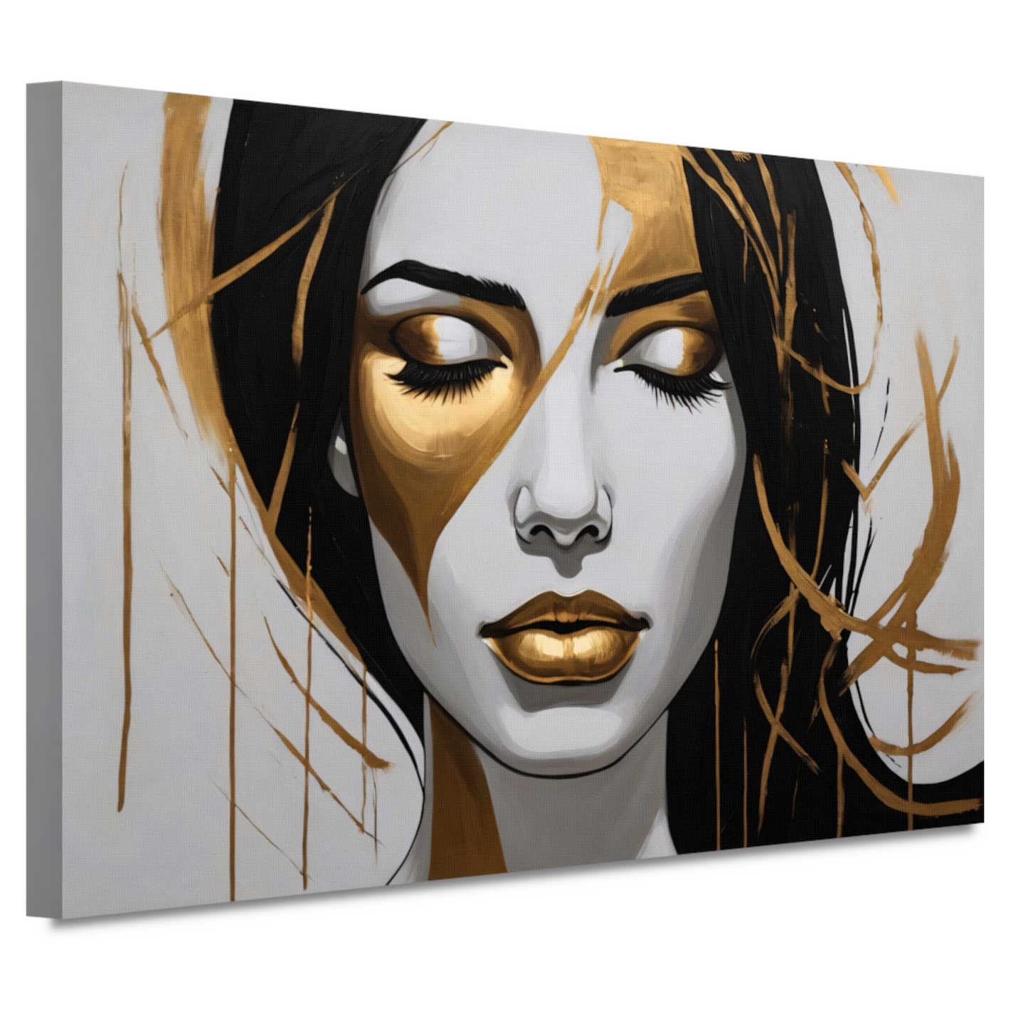 Gouden Sereniteit in Moderne Abstractie canvas