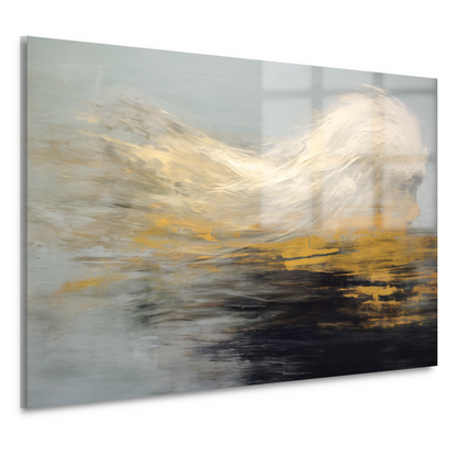 Dynamiek van Goud en Zwart in Abstractie acrylglas