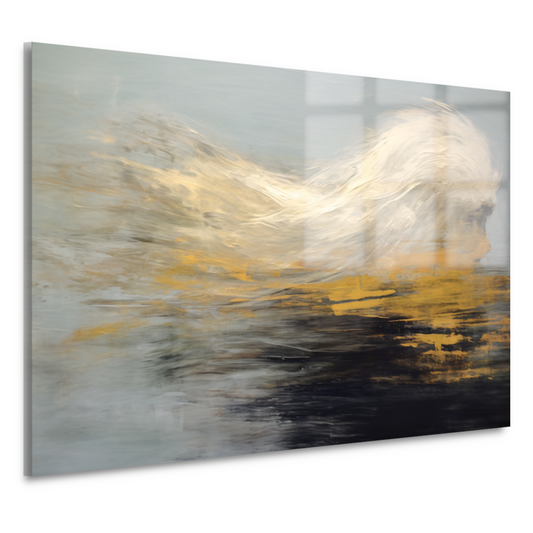 Dynamiek van Goud en Zwart in Abstractie acrylglas