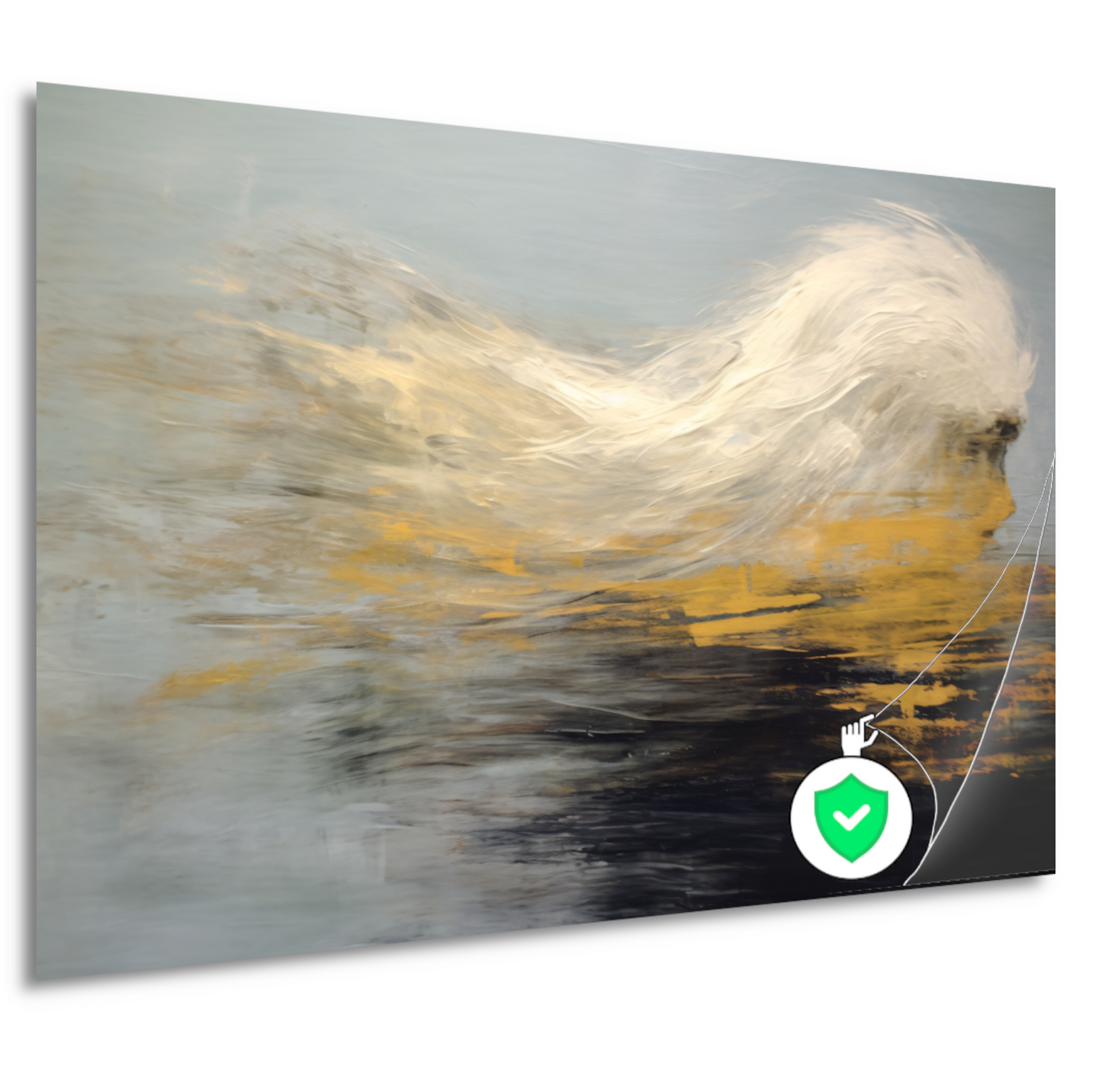 Dynamiek van Goud en Zwart in Abstractie poster