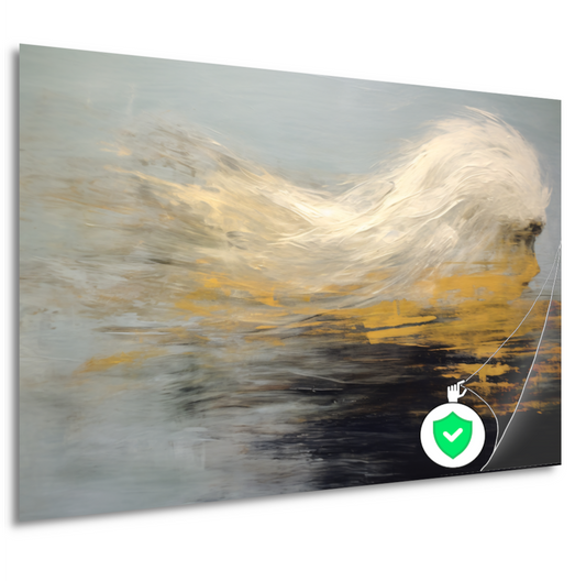 Dynamiek van Goud en Zwart in Abstractie poster