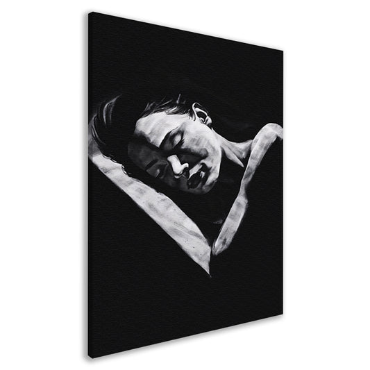 Verstilde abstractie in zwart en wit canvas