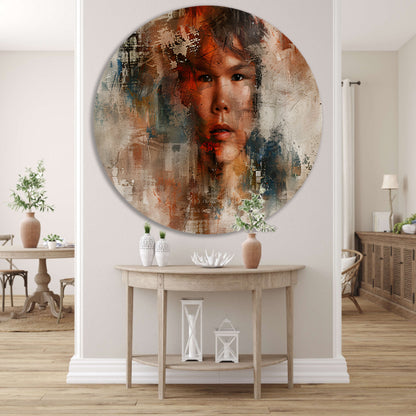 Abstract portret van een man in kleuren forex muurcirkel