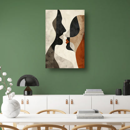 Abstracte samensmelting van vormen en gezichten canvas