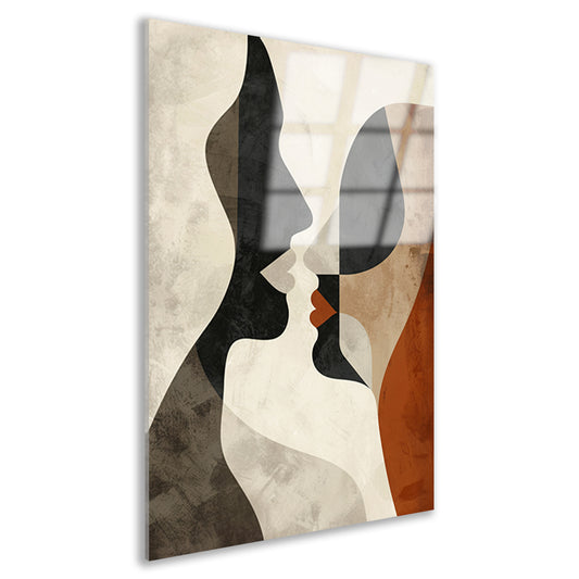 Abstracte samensmelting van vormen en gezichten acrylglas