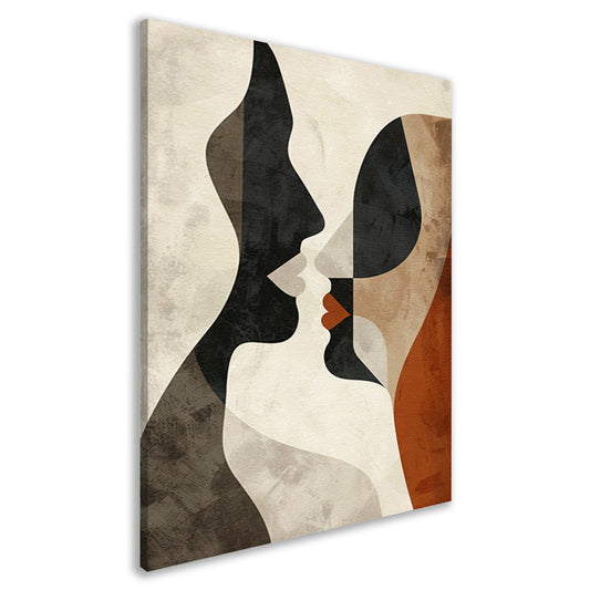 Abstracte samensmelting van vormen en gezichten canvas