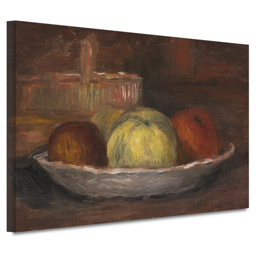 Appels in een schotel en mand - Pierre-Auguste Renoir canvas