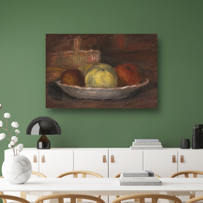 Appels in een schotel en mand - Pierre-Auguste Renoir canvas