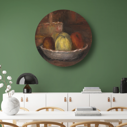 Appels in een schotel en mand - Pierre-Auguste Renoir forex muurcirkel