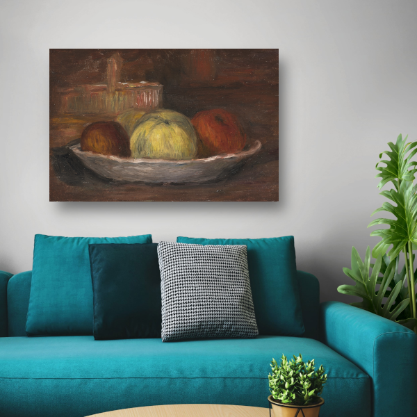 Appels in een schotel en mand - Pierre-Auguste Renoir acrylglas