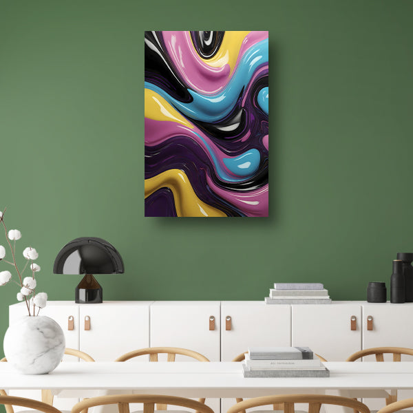 Abstracte Dans van Vormen en Kleur canvas met baklijst
