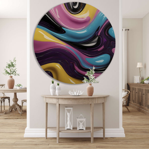 Abstracte Dans van Vormen en Kleur forex muurcirkel