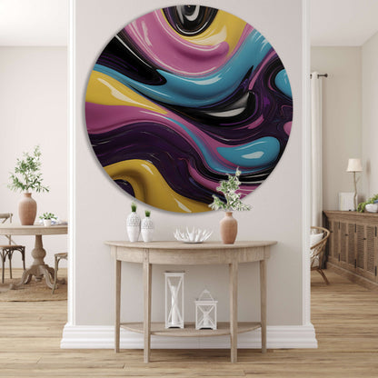 Abstracte Dans van Vormen en Kleur forex muurcirkel