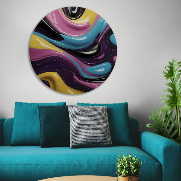 Abstracte Dans van Vormen en Kleur forex muurcirkel