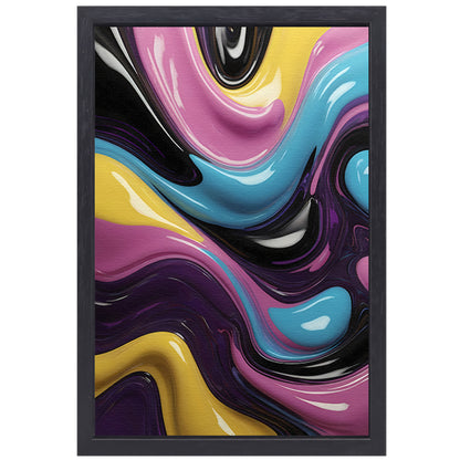Abstracte Dans van Vormen en Kleur canvas met baklijst