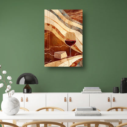 Abstracte kunst van wijn en kaas acrylglas