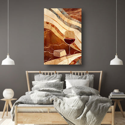 Abstracte kunst van wijn en kaas acrylglas