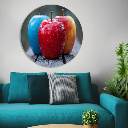Drie Appels op Houten Tafel forex muurcirkel