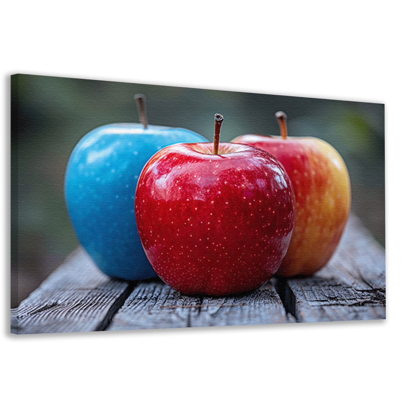 Drie Appels op Houten Tafel canvas