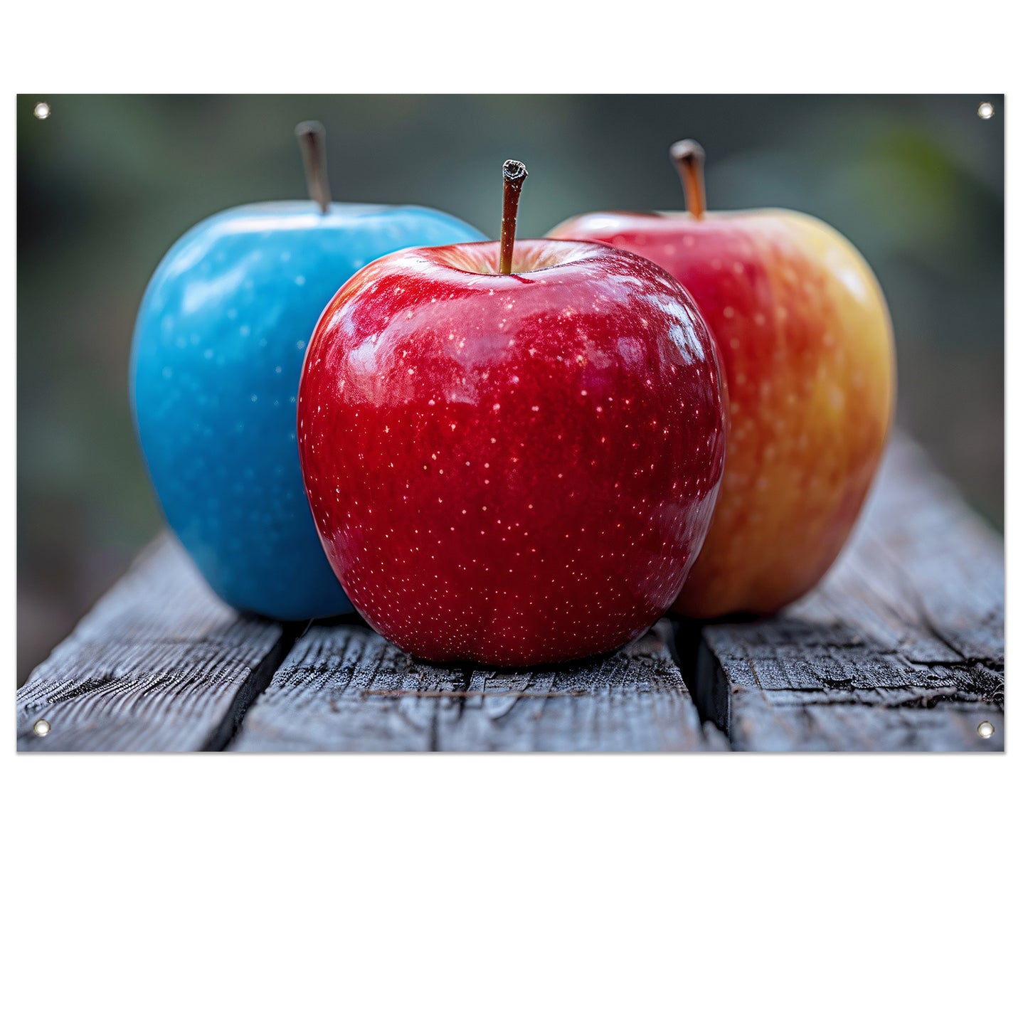 Drie Appels op Houten Tafel tuinposter