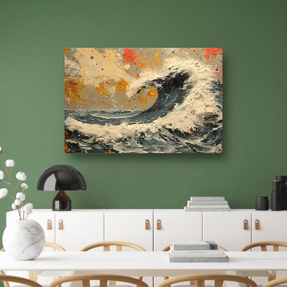 Impressionistische Zeegezicht canvas met baklijst