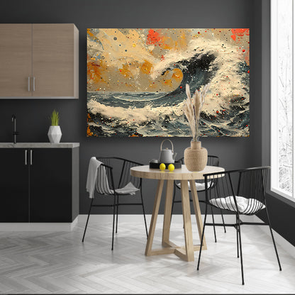 Impressionistische Zeegezicht canvas met baklijst