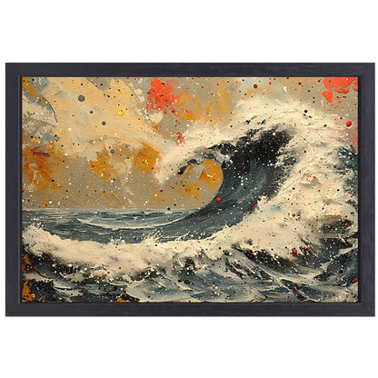 Impressionistische Zeegezicht canvas met baklijst