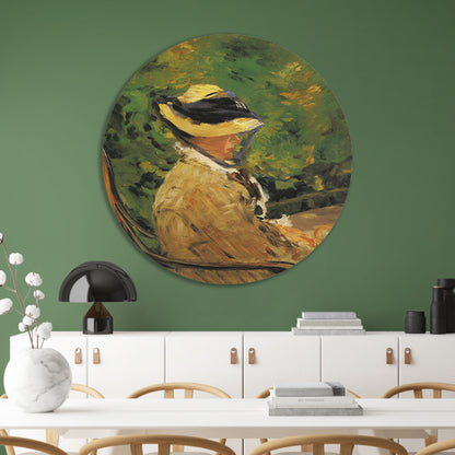 Mevrouw Édouard Manet in de Bellevue-tuin - Édouard Manet forex muurcirkel