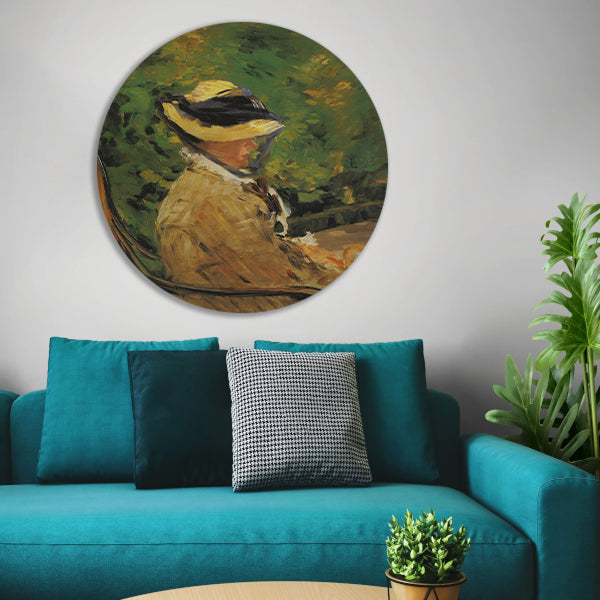Mevrouw Édouard Manet in de Bellevue-tuin - Édouard Manet forex muurcirkel