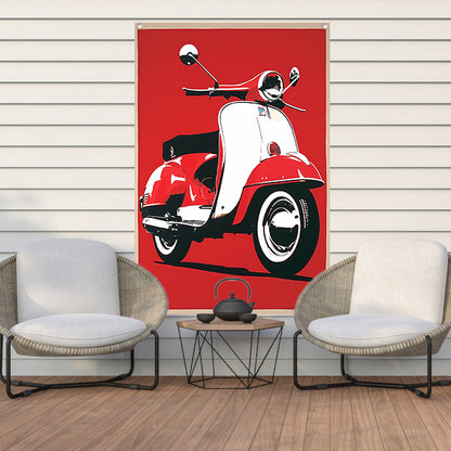 Popart Print Rode Italiaanse Scooter tuinposter