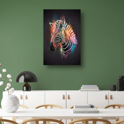 Kleurrijke Zebra in Abstracte Stijl canvas