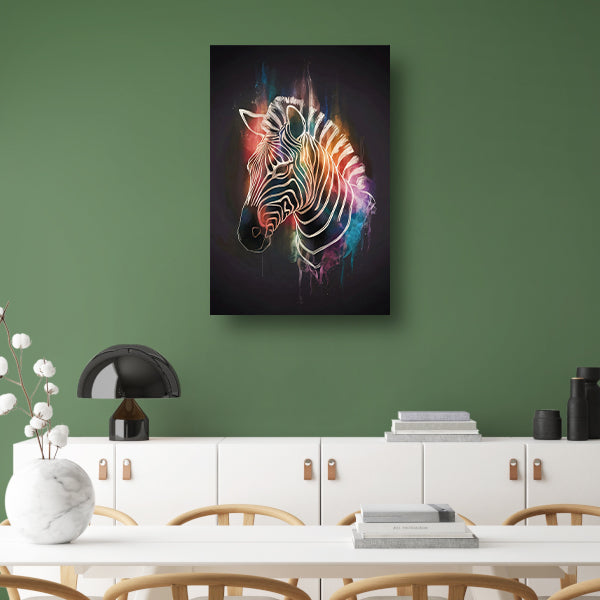 Kleurrijke Zebra in Abstracte Stijl poster