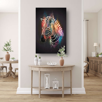 Kleurrijke Zebra in Abstracte Stijl canvas