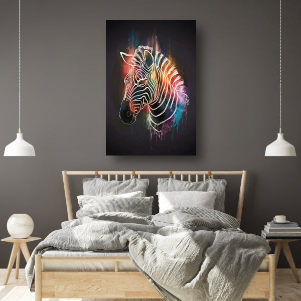 Kleurrijke Zebra in Abstracte Stijl canvas