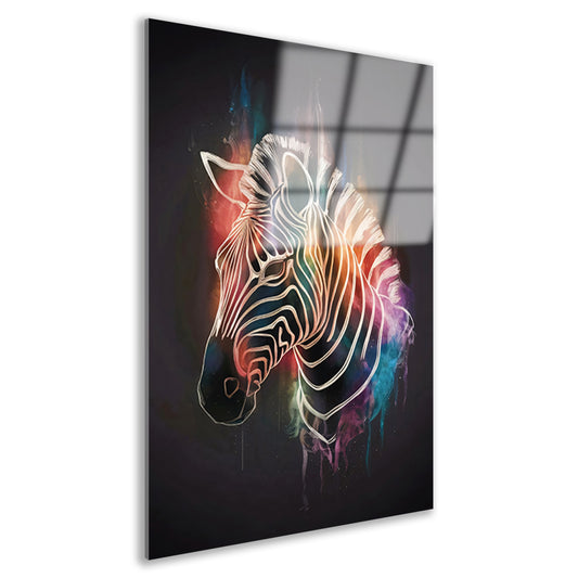 Kleurrijke Zebra in Abstracte Stijl acrylglas