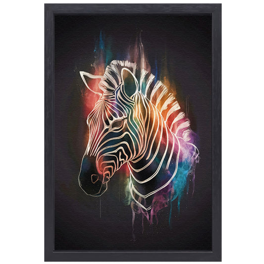 Kleurrijke Zebra in Abstracte Stijl canvas met baklijst