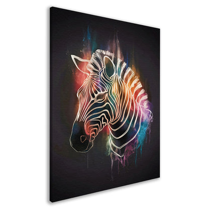 Kleurrijke Zebra in Abstracte Stijl canvas