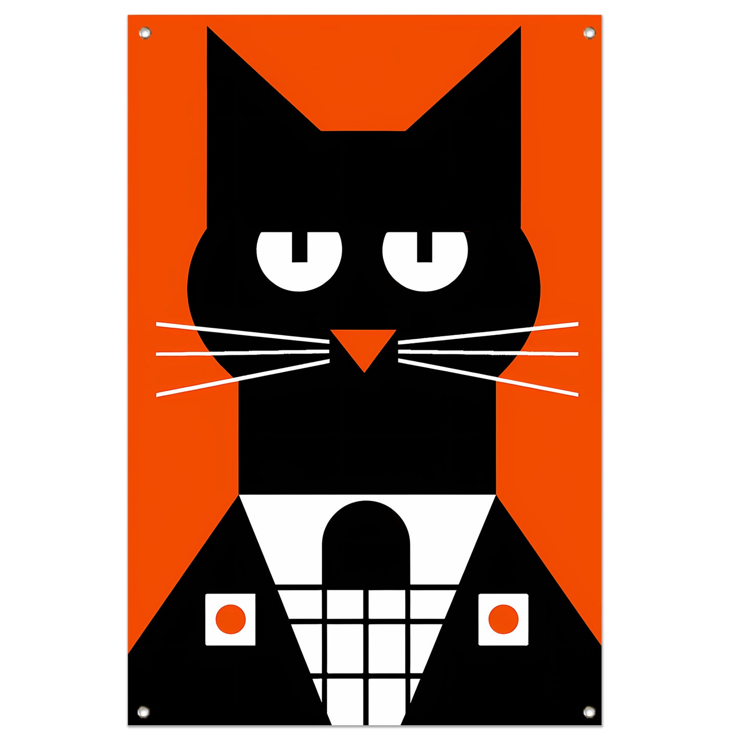 Minimalistisch Zwarte Kat in Smoking Kunstprint tuinposter